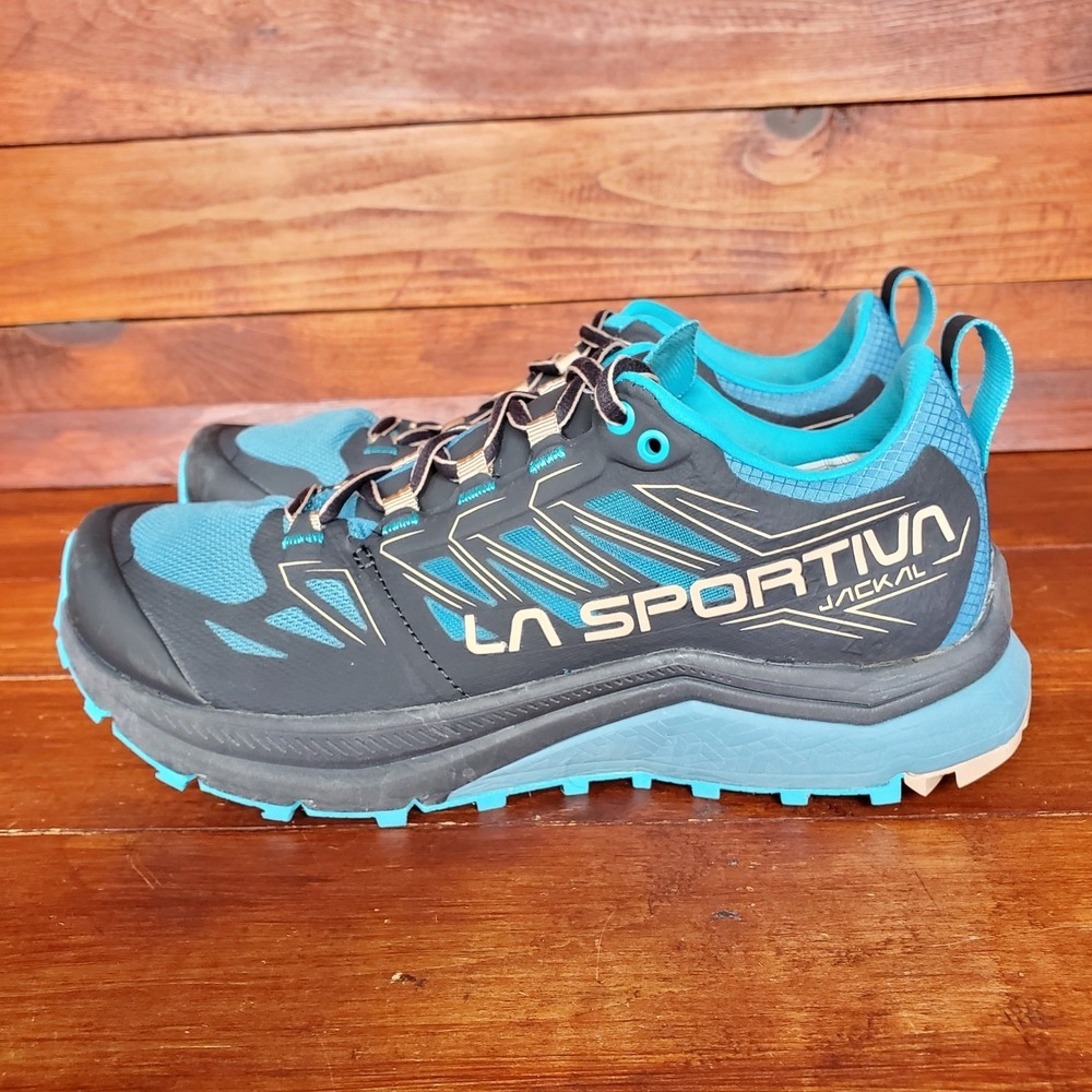 La Sportiva Jackal Hiking Shoes Women 7.5 Blue Mountain Carbon Topaz Trail